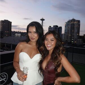 Cream Strapless Peplum Top